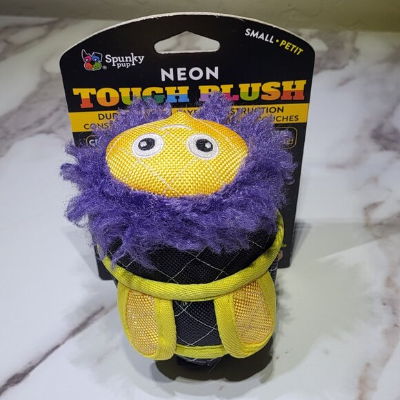Spunky Pup "The Bee" Neon Tough Plush Dog Toy Small- NWT - Picture 2 of 5